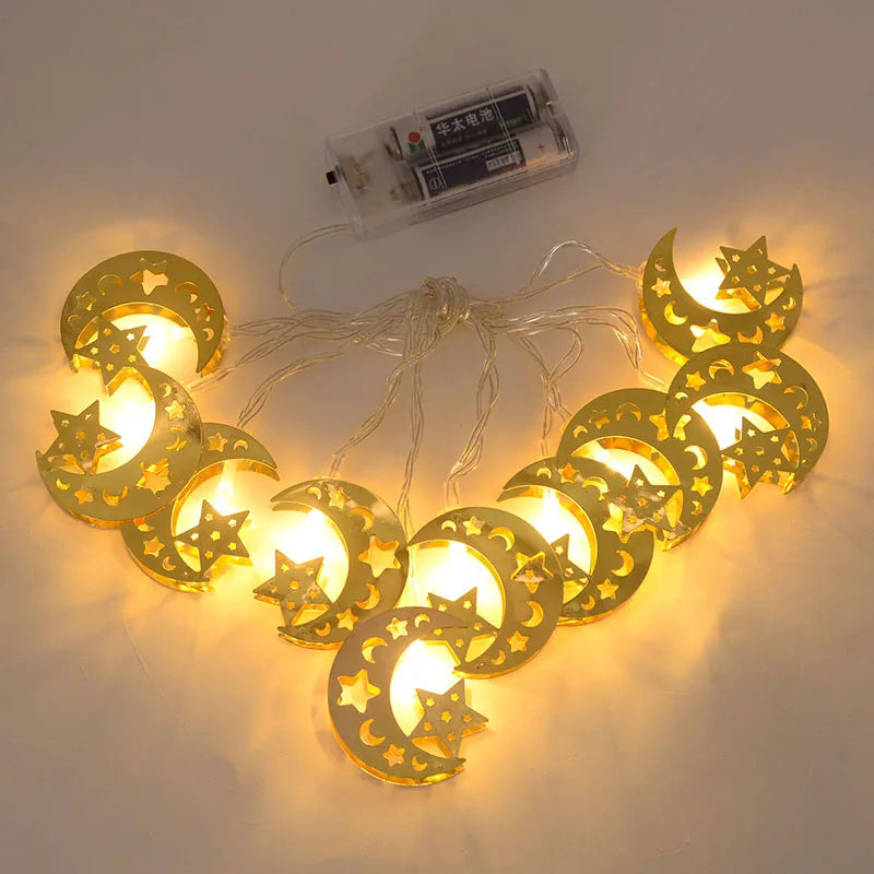 Ramadan Decoration Plastic Lantern Led String Lights Ramadan Kareem Decor Eid Mubarak Al-Fitr Eid Festival Party Supplies