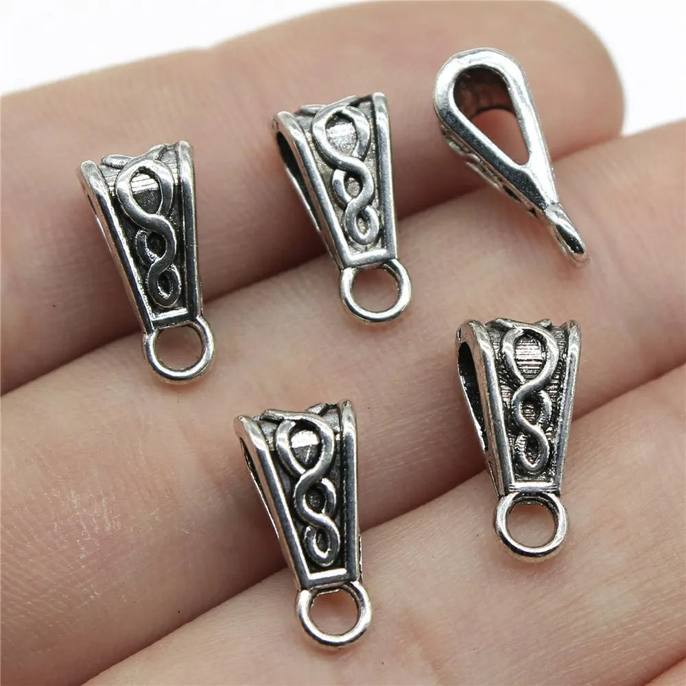 20pcs Connector Charms Bail Beads Antique Silver Color Bail Beads Charms Jewelry Findings DIY Bail Beads Charms Connector