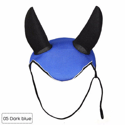Horse Riding Breathable Meshed Horse Ear Cover Equestrian Horse Equipment Fly Mask Bonnet Net Ear Masks Protector Horse Care