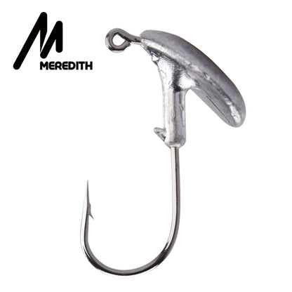 MEREDITH 10PCS Blood Slot Jig Head Tumbler Head Fishing Hook 3.5g 5g 7g 10g 14g for Soft Lure Carbon Steel