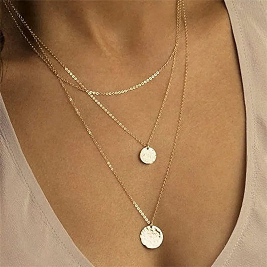 Sequins Multi Layer Long Necklaces Pendant Bohemian Pendant Necklace for Women Bijoux Jewelry Accessories