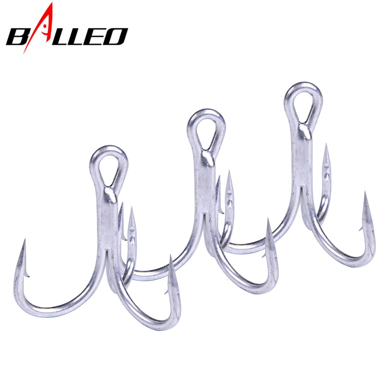 Balleo 5/10pcs Sharp Quadruple Reinforced Triple Anchor Hook Treble Three Fishing Hooks 4X Times Lure Three Fork Three Claw Hook