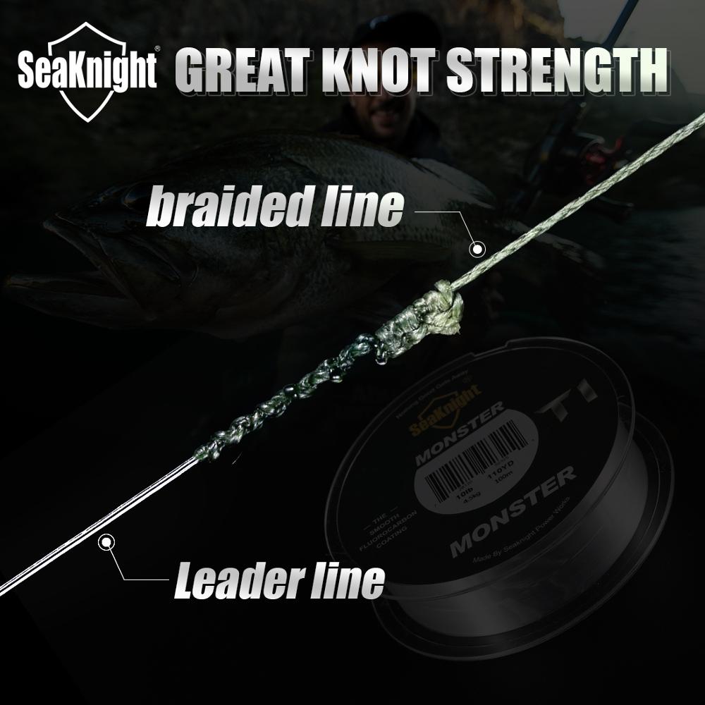 SeaKnight Brand MANSTER T1 Series 100M Fishing Line Fluorocarbon Coating Nylon Monofilament Fishing Line Sinking Line 3-35lb