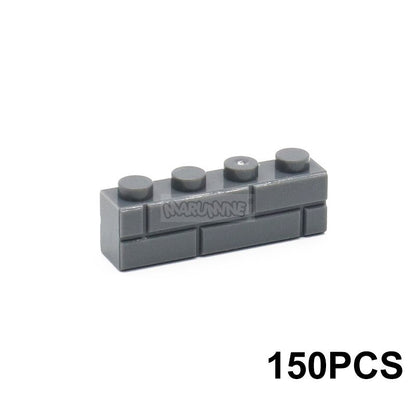 MARUMINE 150PCS 1x3 Wall Bricks Cube Idea Part House Build Block Parts 3622 Compatible Accessories DIY Assembly MOC Street View
