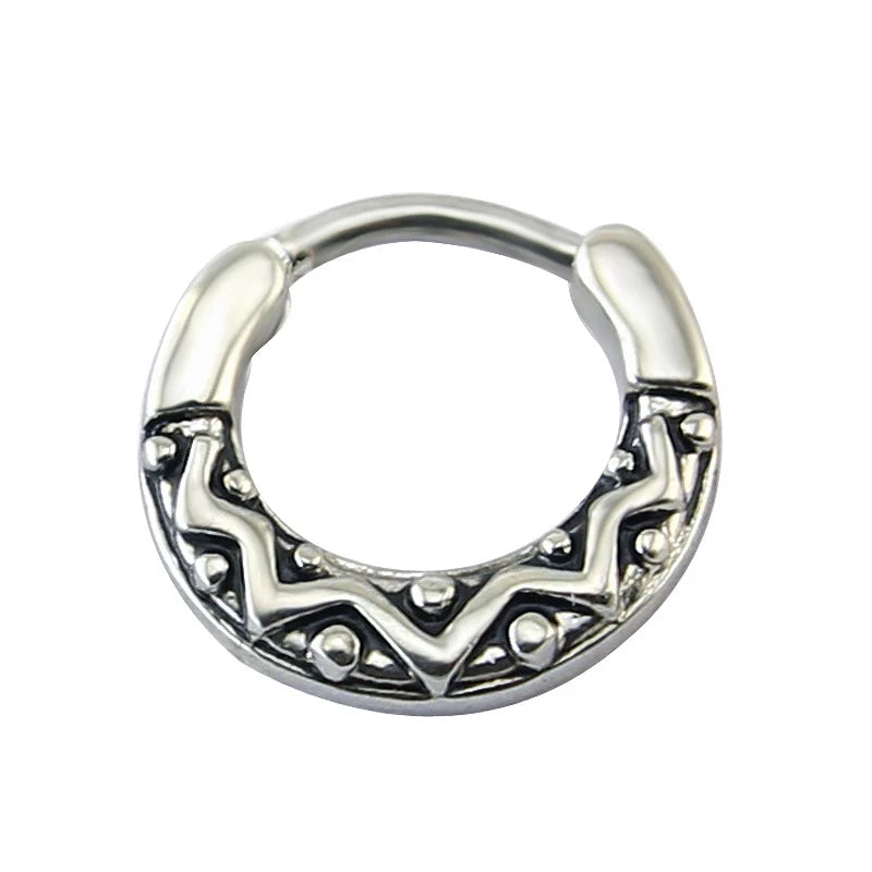 Indian Nose Piercing Septum Clicker Real Clip Rings Piercing Jewelry Septum Tribal Hoop Nose Ring Body Piercing Septo Indiano