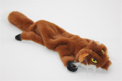 2023 New Cute Plush Toys Squeak Pet Wolf Rabbit Animal Plush Toy Dog Chew Squeaky Whistling Involved Squirrel Dog Toys