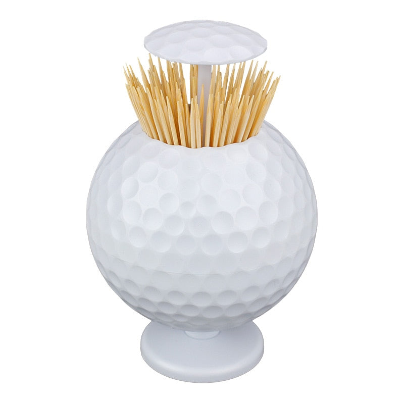 CRESTGOLF Golf Ball Shaped Automatic Pop-Up Toothpick Holder Novelty Golf Decoration