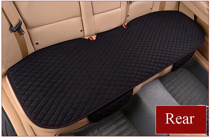 Flax Car Seat Covers Front Rear Full Set Choose Car Seat Cushion Linen Fabric Seat Pad Protector Car Accessories Anti-Slip