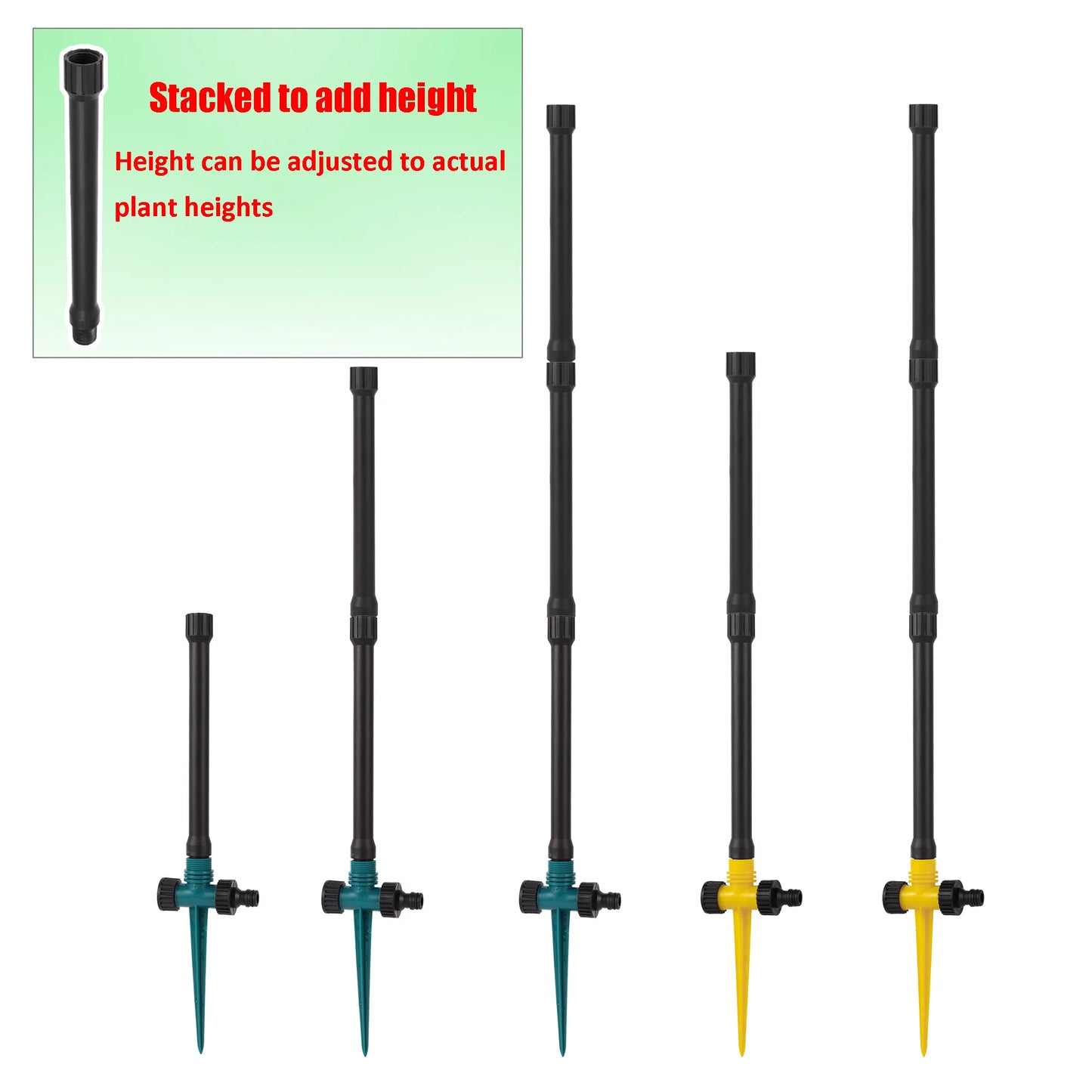 Double Outlet Impact Rocker Sprinkler Nozzle 360 Degree Rotary Jet Agricultural Garden Irrigation Sprinklers 1/2" Male Thread
