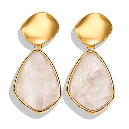 17KM New Vintage Earrings 2022 Geometric Shell Earrings for Women Girl BOHO Resin Drop Earrings Brincos Fashion Tortoise Jewelry