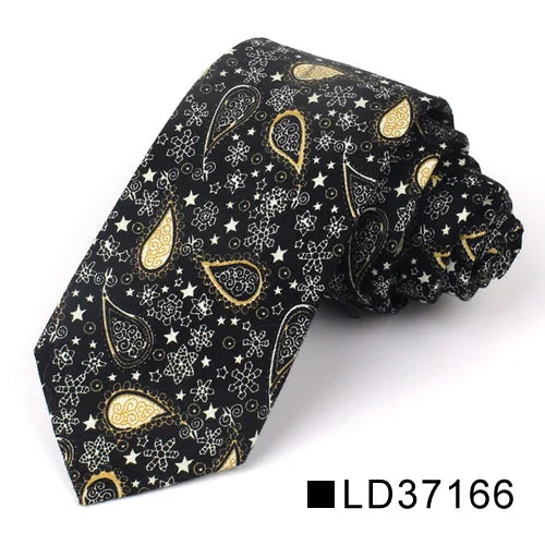 New Floral Tie for Men Women Skinny Cotton Neck Tie for Wedding Casual Mens Neckties Classic Suits Flower Print Neck Ties Cravat