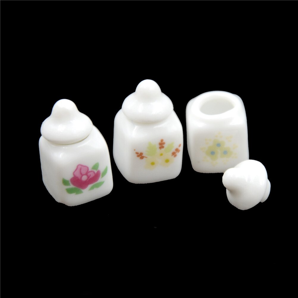 1/2/4/5pcs 1:12 Dollhouse Miniature Food Snacks Glass Jars Candy Bar Food Jar Kitchen Decoration Dolls Accessories Children Toys