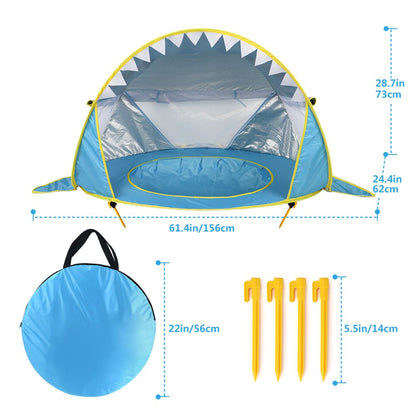Baby Beach Tent Uv-Protecting Sunshelter With a Pool Baby Kids Beach Tent Pop Up Portable Shade Pool UV Protection Sun Shelter
