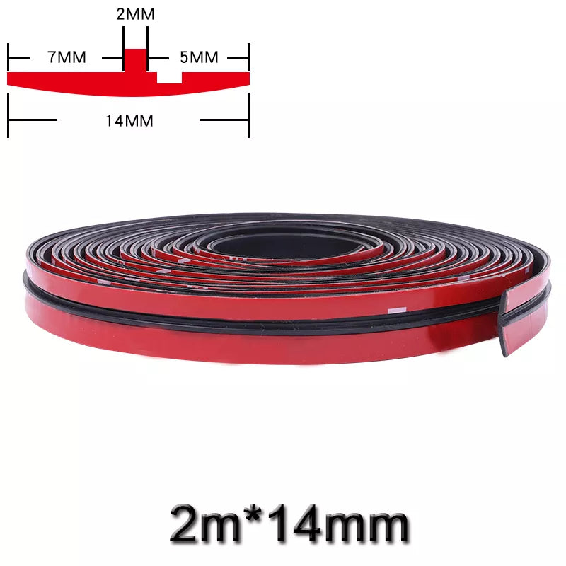 2M Car Roof Protector Noise Insulation Trim Door Weatherstrip Front Rear Windshield Edge Sealing Strips Sticker Car Accessories