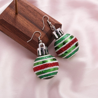 2023 New Fashion Christmas Earrings Creative Christmas Bulb Drop Earring for Women Christmas Colorful Ball Dangle Earrings