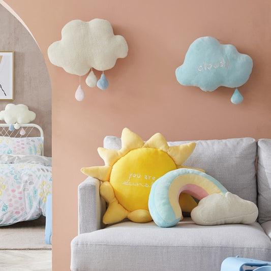 New Arrival Plush Rainbow Cloud Sun Toy Home Decoration Rainbow Cloud Pillow Cute Creative Weather Throw Pillow Kids Toys