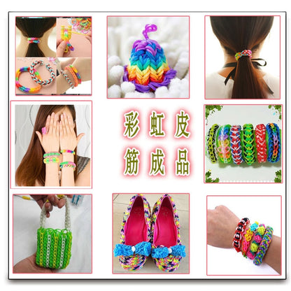 Loom Bands Toys for Children Lacing Toy Elastic Rubber Band for Weaving Bracelets Rabbit Diy Set Needlework Fine Motor Skills