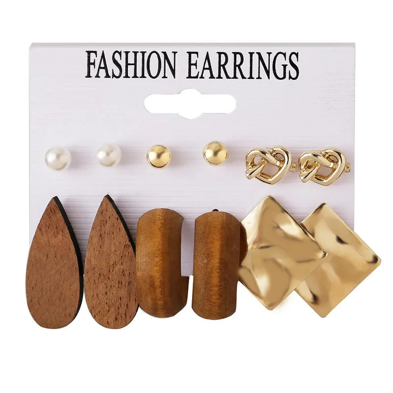17KM Vintage Tassel Acrylic Earrings for Women Bohemian Earrings Set Big Dangle Drop Earring 2020 Brincos Female Jewelry