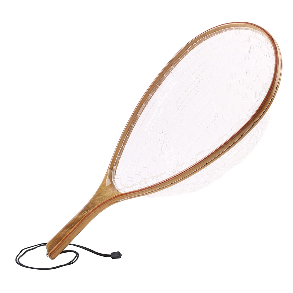 Maximumcatch Fly Fishing Landing Net Nylon Trout Catch and Release Net With Curve Wood Handle Tenkara Net