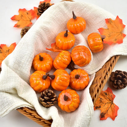 12pcs Mini Artificial Halloween Pumpkin Decor Simulation Vegetable DIY Craft Halloween Home Party Decoration Farmhouse Harvest