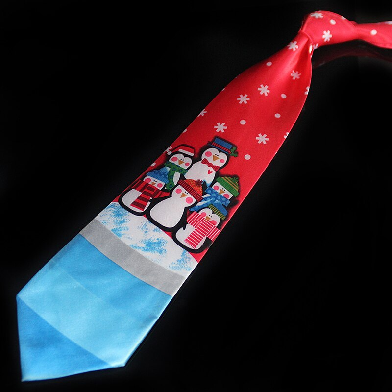 Novelty Design Christmas Ties Red Good Quality Printed Necktie Halloween Christmas Tree Snowman Elk  Tie for Men Christmas
