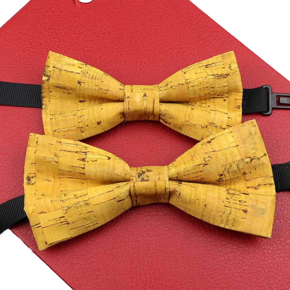 Fashion New Cork Wood Parent-Kid Bowtie Sets Fancy Adjustable Butterfly Handmade Bow Tie Wedding Party Neckwear Family Accessory