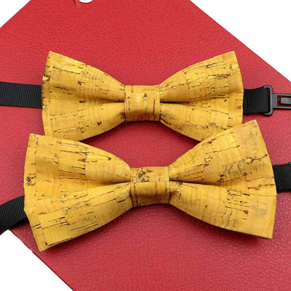 Fashion New Cork Wood Parent-Kid Bowtie Sets Fancy Adjustable Butterfly Handmade Bow Tie Wedding Party Neckwear Family Accessory