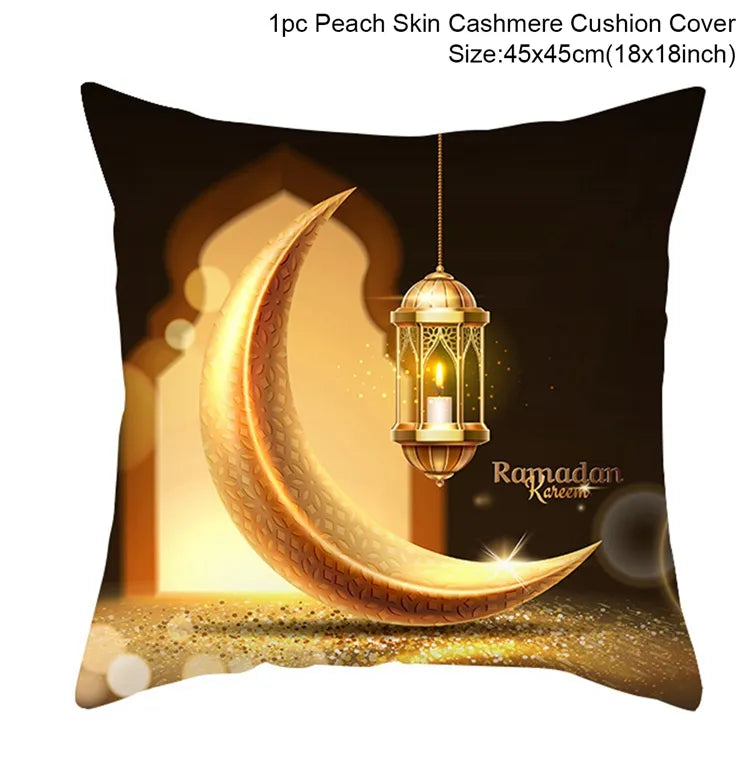 EID Mubarak Cushion Cover Ramadan Decoration for Home Ramadan Kareem Mubarak Muslim Islamic Party Supplies EID Pillowcase