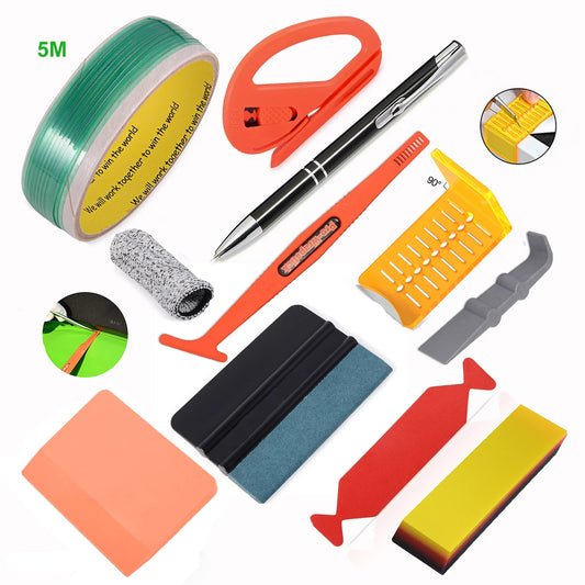 EHDIS Car Tint Tool Kits PPF Vinyl Wrap Squeegee Rubber Water Remover Window Cleaning Scraper Auto Film Stickers Cutter Knife