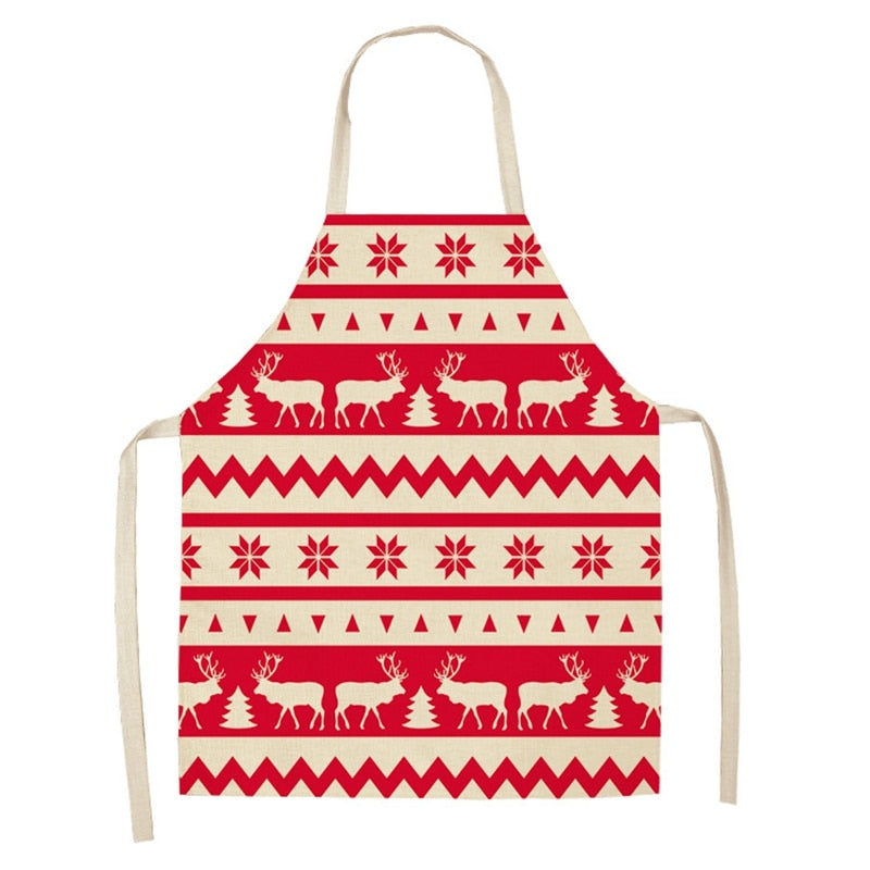 Linen Merry Christmas Apron Christmas Decorations for Home Kitchen Accessories Natal Navidad 2023 New Year Christmas