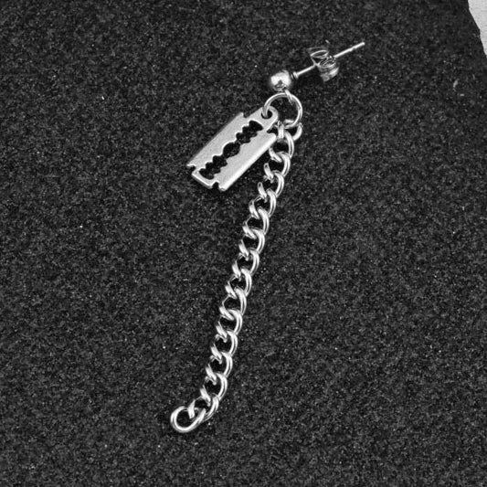 SOHOT Hot Dangle Long Tassel Unisex Hoop Earrings Punk Metal Jewelry Brincos Silver Color Star Cross Pendant Exaggerate Design