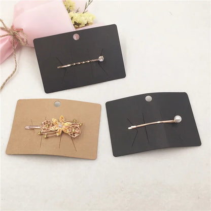 100pcs Multi-Style Hair Clip Cards Hair Accessories Jewelry Display Card Fashion Hair Clip Packaging Vintage Classic Card