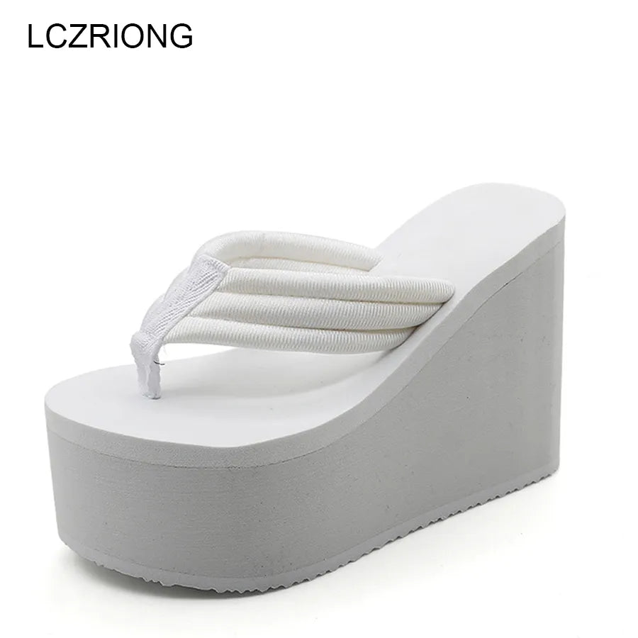 New Summer Women Slippers Woman Leisure Flip Flops Beach High Platform Slippers Mujer Fashion Shoes Casual Sandals Female