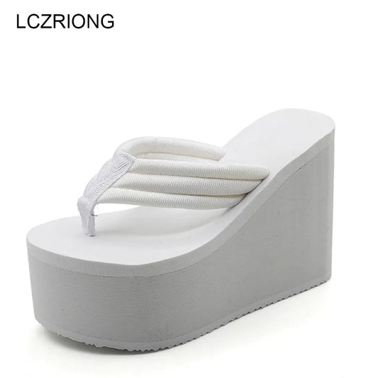 New Summer Women Slippers Woman Leisure Flip Flops Beach High Platform Slippers Mujer Fashion Shoes Casual Sandals Female