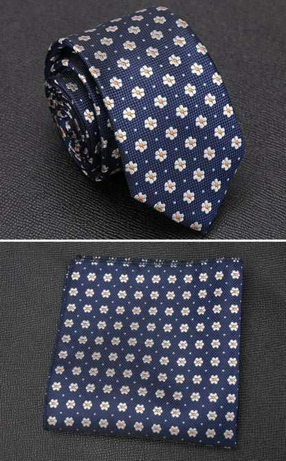 XGVOKH Men Tie Cravat Set Fashion Wedding Ties for Men Hanky Necktie Dot Striped Gravata Jacquard Tie Social Party Accessories