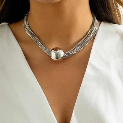 Punk Miami Cuban Choker Necklace Collar Statement Hip Hop Big Chunky Aluminum Gold Color Thick Chain Necklace Women Jewelry
