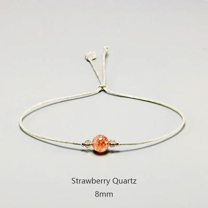 Handmade Moonstone Bracelet Thin Rope With Natural Crystal 925 Sterling Silver Beads Personalized Bracelets for Women