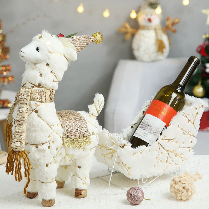 Santa Claus Snowman Alpaca Elk Christmas Decorations for Home New Year Christmas Doll Home Figures Ornaments Merry Christmas