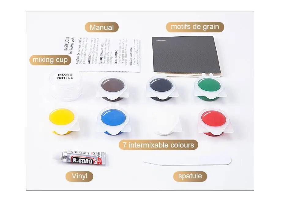 Leather Vinyl Repair Kit for Shoes Boots Car Seat Sofa Coats Holes Scratch Cracks Rips No Heat Liquid Leather Repair Tool