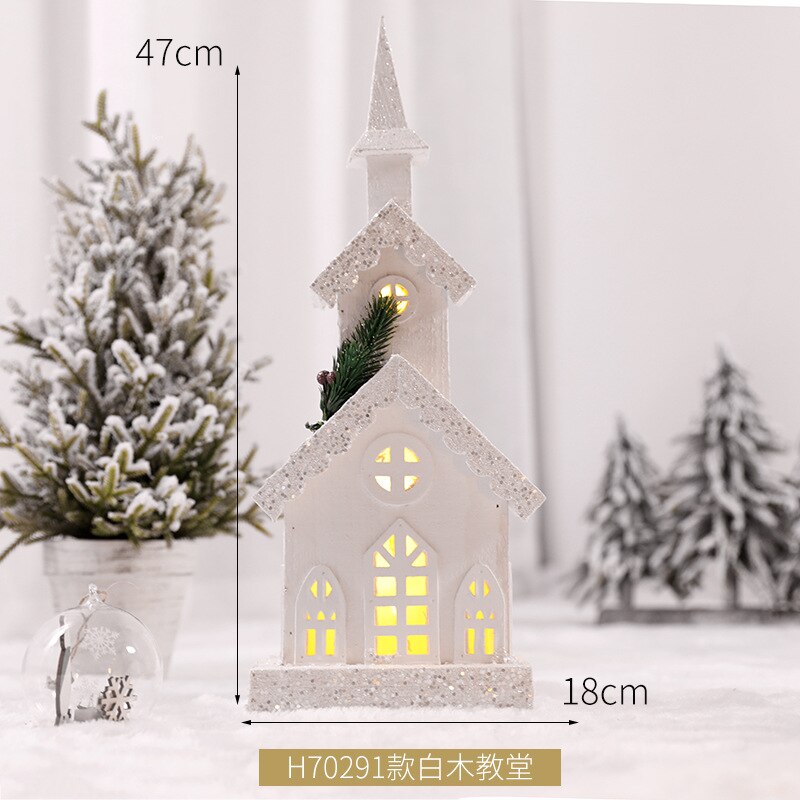 Creative Christmas Wooden Decorative House Pendant Simulation Street Light Model Light Christmas Party Home Decoration Navidad