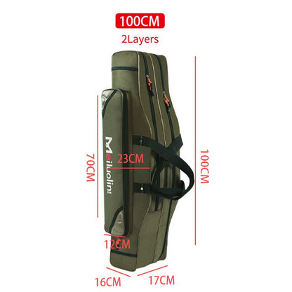 Oxford Fishing Bag Thicken 2/3 Layers 120cm Portable Fishing Tackle Bag Folding Fishing Rod Handbag Big Capacity Backpack XA115G