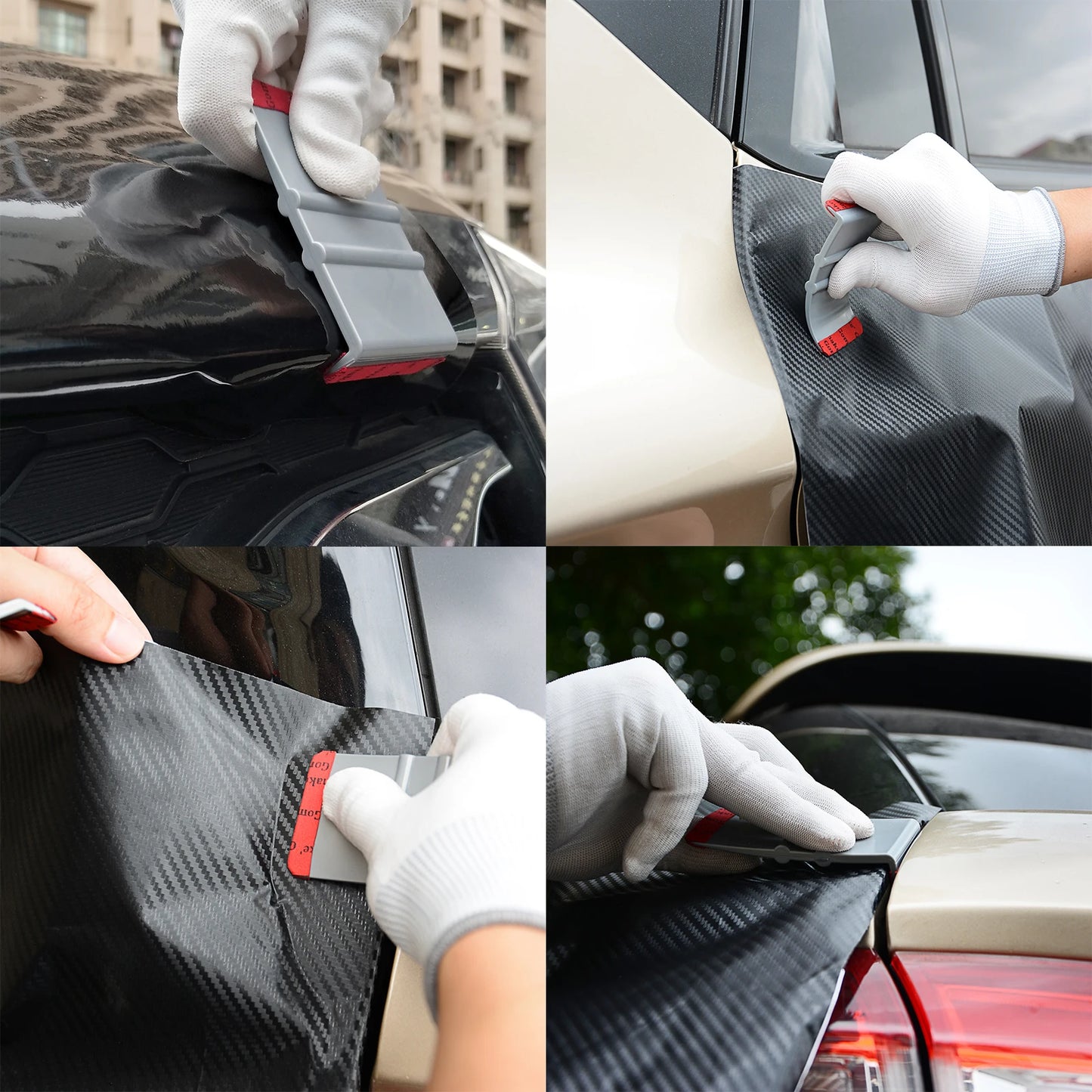 FOSHIO Carbon Fiber Vinyl Film Install Tool Kit Car Wrap Window Tint Magnetic Squeegee Razor Cleaning Scraper Rubber Water Wiper