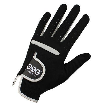 GOG Golf Gloves for Men Black Soft Fabric Breathable Outdoor Sports Golf Ball Gl