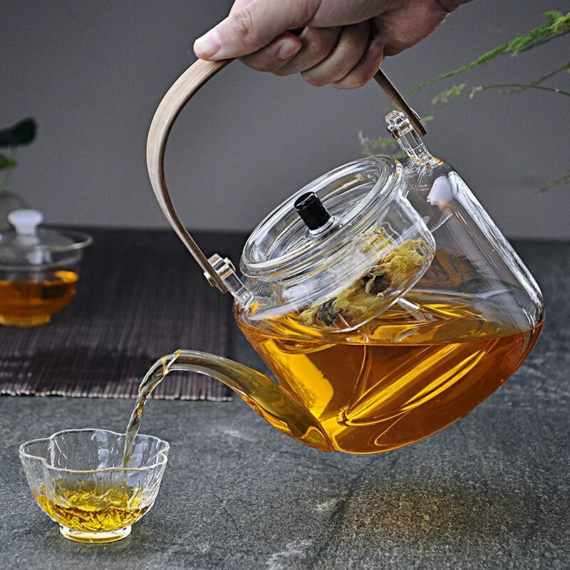 Kettle Electric Pottery Stove Heating Filter Glass Steaming Teapot Tea Cooker Fl
