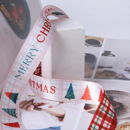 10Yards Christmas Decoration Ribbon DIY Handmade Printed  Polyester Party Christmas Wedding Party Packing Gilding Ribbon