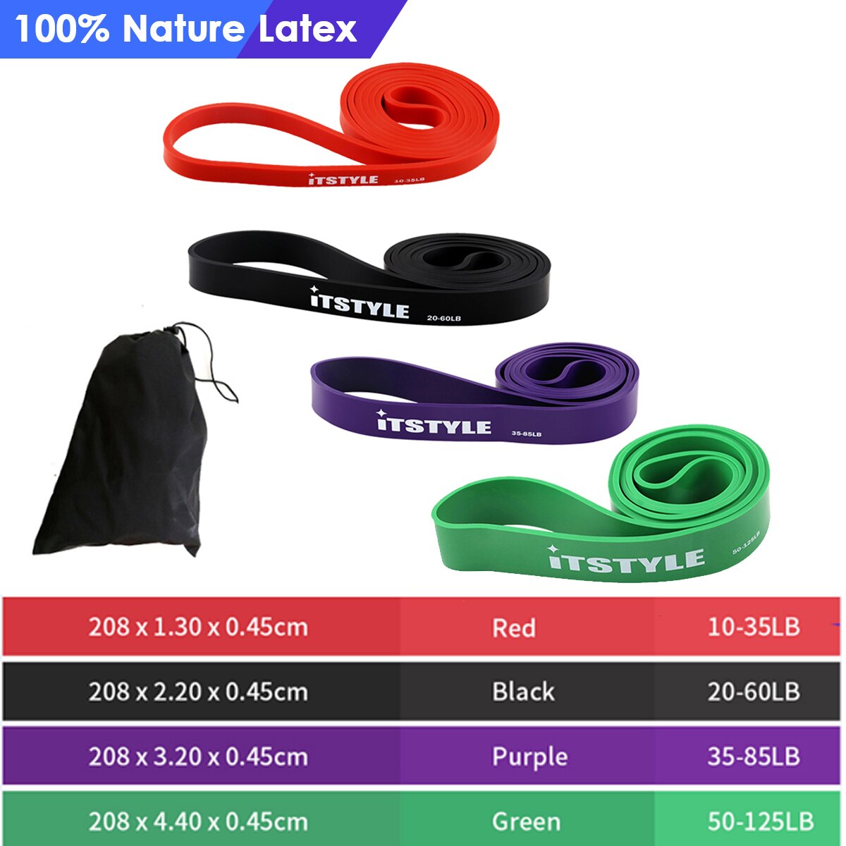41" Resistance Bands 208cm Fitness Rubber Pull Up Crossfit Power Expander Hanging Yoga Loop Band