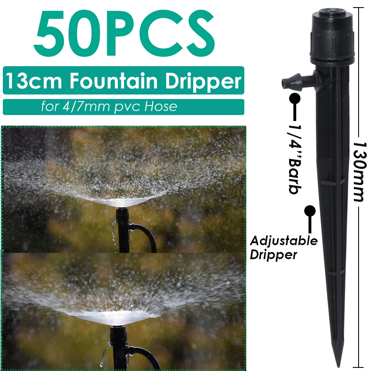 KESLA Garden Watering Drip Irrigation Adjustable Sprinkler 360 Degree Dripper Inserting Ground Fit 4/7mm Hose Greenhouses Yard