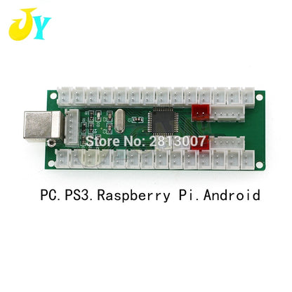 2 Players Arcade Zero Delay USB Encoder PC PS3 Raspberry Pi Android Joystick Board 5v LED Push Button Controller DIY