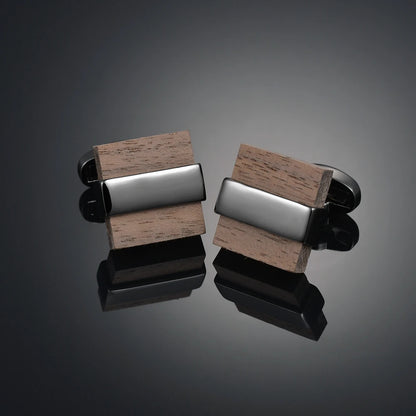 Novelty Luxury Quality Copper Carbon Fibe/ Red Wood/Crystal Cufflinks Design for Mens French Suit Accessories Jewellery Gemelos