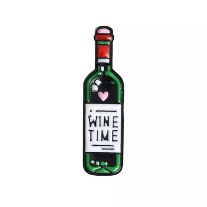 Wine Time Mini Cute Wine and Wine Glasses Couple Pins Red Wine Bottle Cup Brooches Enamel Pin Badge for Lovers Best Friend Pins